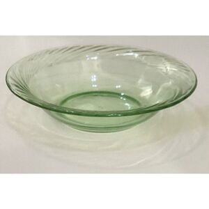 Vintage PYREX Festiva Spring Green Swirl Rim Glass Soup Cereal Bowl